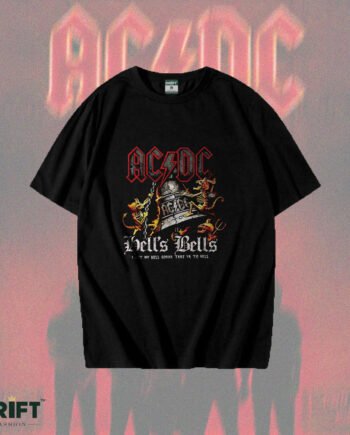 AC/DC Hells Bells Drop Shoulder T-Shirt – Premium Rock Graphic Tee