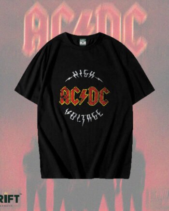 AC/DC High Voltage Drop Shoulder T-Shirt – Premium Rock Graphic Tee